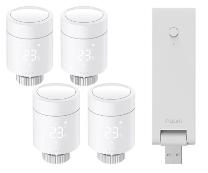 Zestaw Smart Home Aqara 4x Głowica termostatyczna W600+HUB E1